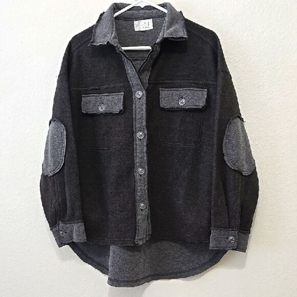 Oli And Hali Black and Gray Elbow Patch Unisex Chaquet S - Picture 1 of 12